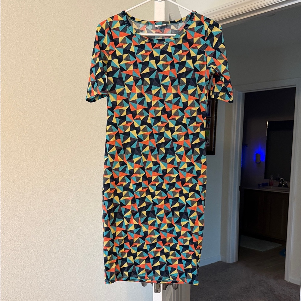 LuLaRoe Colorful Geometric Midi Dress